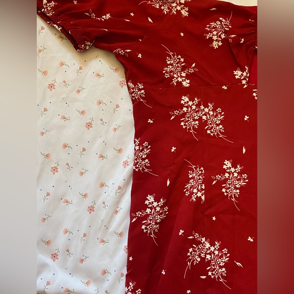 NWT- Rihoas- Tie Cutout Floral Midi Dress- Size XL - Picture 10 of 11